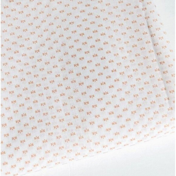 Vintage Tiny Bows on White Semi-Sheer Fabric Doll Clothes Pinafore BTY - Picture 1 of 3